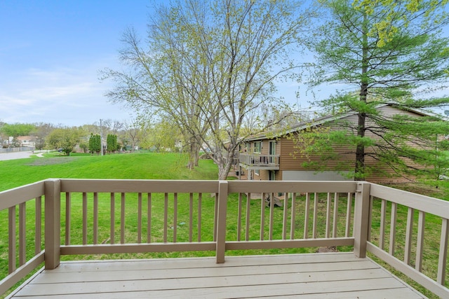 deck with a lawn