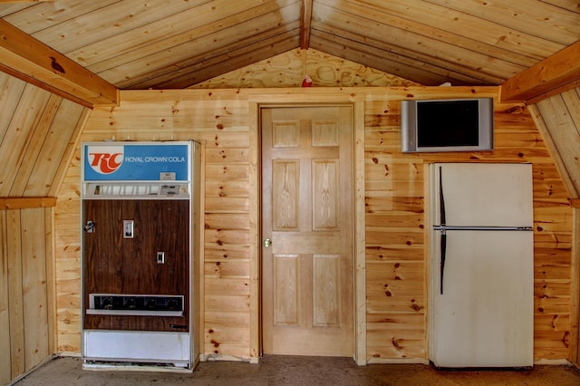 additional living space with vaulted ceiling