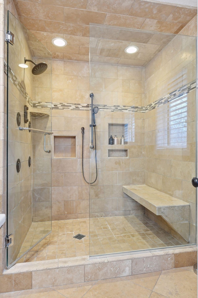 full bathroom with a stall shower