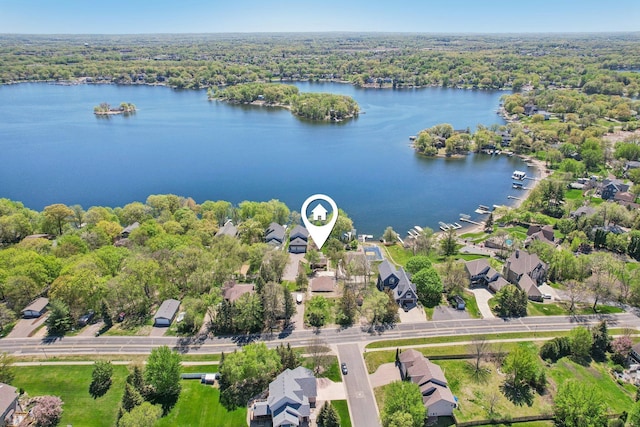 16139 Northwood Rd NW, Prior Lake, MN 55372 - aerial perspective of suburban area with a nearby body of water and a forest