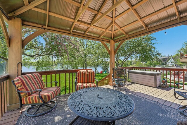 16139 Northwood Rd NW, Prior Lake, MN 55372 - deck with a water view and a gazebo
