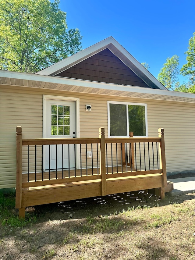 33916 Twin Oaks Loop, Motley, MN 56466 - back of property with a wooden deck