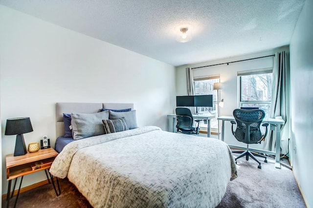 500 2nd St Unit 102, Minneapolis, MN 55401 - bedroom with baseboards, carpet flooring, and a textured ceiling