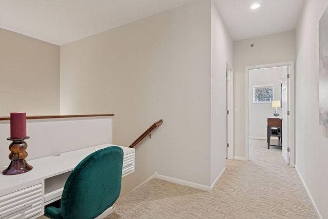 17785 Valley Cove Ct, Minnetonka, MN 55345 - unfurnished office featuring baseboards, built in desk, carpet floors, and recessed lighting