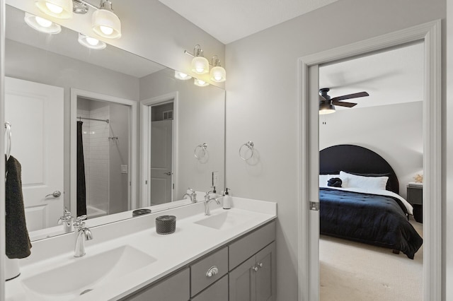 9195 Eagle Ridge Rd, Chanhassen, MN 55317 - full bathroom featuring ensuite bathroom, double vanity, and ceiling fan