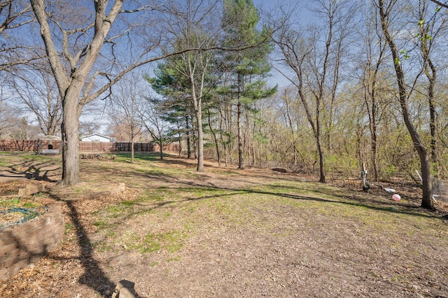 view of yard with fence