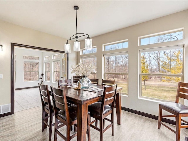 46747 Poss Beach Rd, Pelican Rapids, MN 56572 - dining space with light wood-style flooring and baseboards
