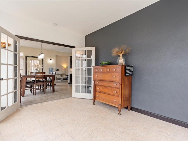 46747 Poss Beach Rd, Pelican Rapids, MN 56572 - empty room featuring french doors and light tile patterned floors