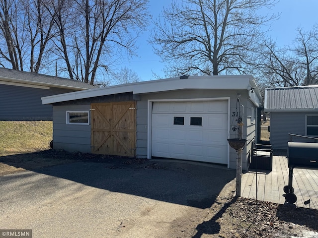view of garage