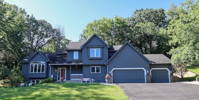 13720 Georgia Dr, Apple Valley, MN 55124 - view of front facade with an attached garage, driveway, a front lawn, and a shingled roof