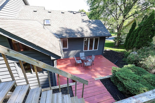 13720 Georgia Dr, Apple Valley, MN 55124 - wooden terrace with outdoor dining space