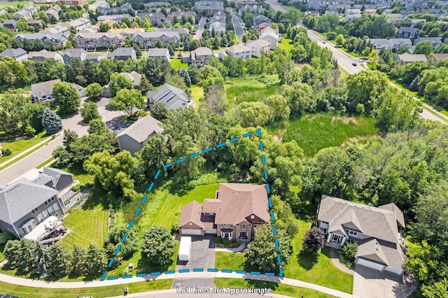 17397 73rd Pl N, Maple Grove, MN 55311 - aerial view of residential area featuring property boundaries highlighted and a tree filled landscape