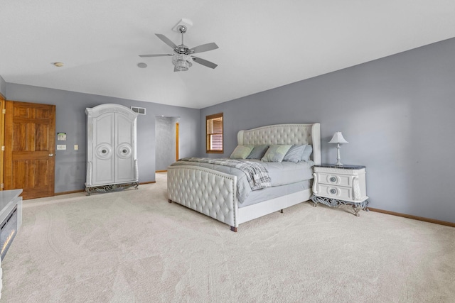 17397 73rd Pl N, Maple Grove, MN 55311 - bedroom with carpet, lofted ceiling, and ceiling fan