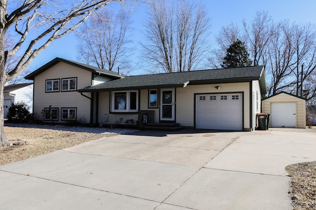 713 Elm Ave, Gaylord, MN 55334 - split level home with a garage, concrete driveway, and roof with shingles