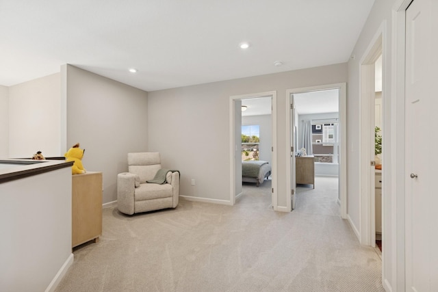 6767 Bluestem Way, Minnetrista, MN 55331 - sitting room with light carpet and recessed lighting