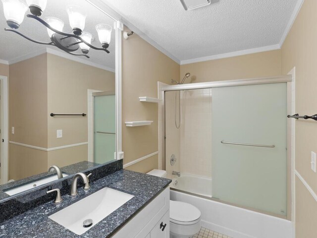 7605 Edinborough Way Unit 6314, Edina, MN 55435 - full bath featuring vanity, ornamental molding, a textured ceiling, and toilet