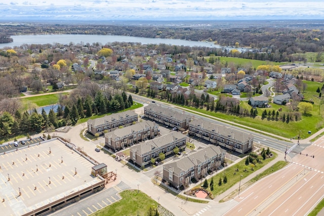 8945 Village Loop, Chanhassen, MN 55317 - aerial perspective of suburban area featuring a large body of water