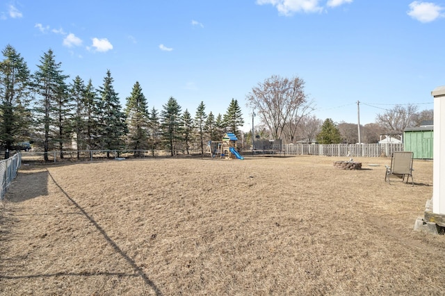 2510 152nd Ln NE, Ham Lake, MN 55304 - exterior space with a playground and a fenced backyard