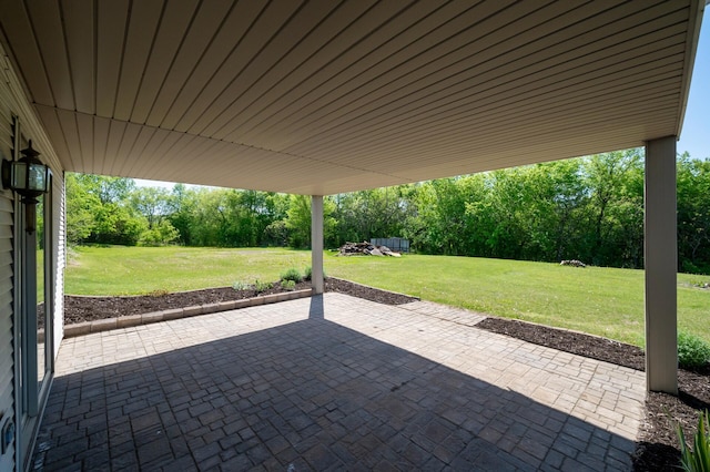 33373 Lakes Trl, Chisago Lake Twp, MN 55045 - view of patio with view of wooded area