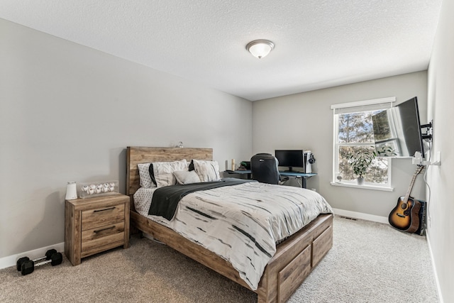 12972 Bauer Dr N, Champlin, MN 55316 - bedroom featuring carpet flooring, baseboards, a textured ceiling, and a desk