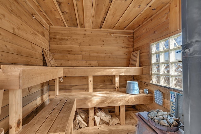 view of sauna