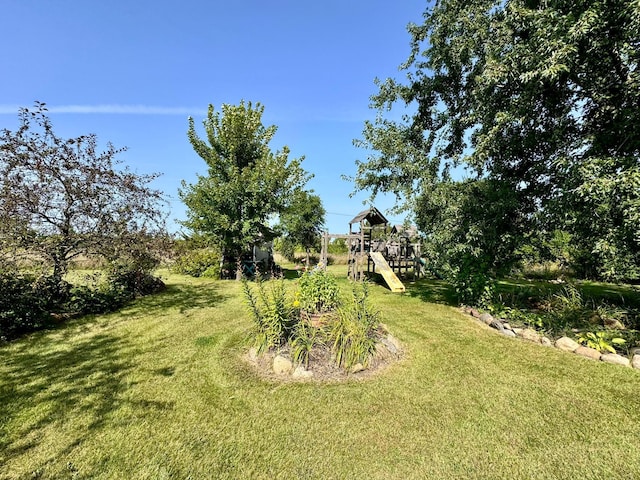view of yard featuring a playground