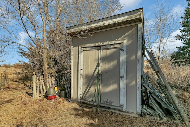 view of shed