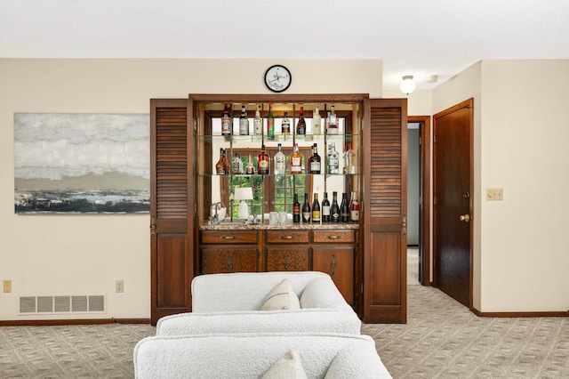 5853 Deer Trail Cir, Woodbury, MN 55129 - indoor bar featuring light carpet and baseboards