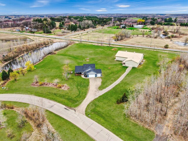 bird's eye view with a rural view