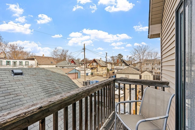 balcony featuring a residential view