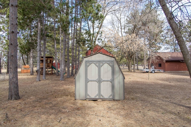 17639 Gayle Dr, Little Falls, MN 56345 - view of shed featuring a playground