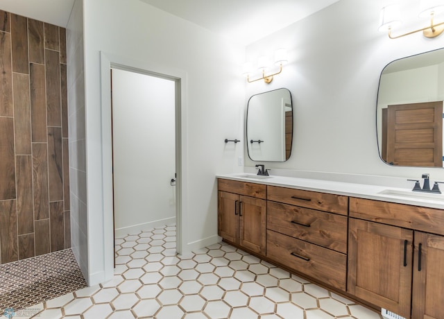 662 Rania Way W, West Fargo, ND 58078 - bathroom with double vanity and tiled shower