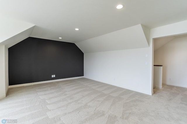 662 Rania Way W, West Fargo, ND 58078 - bonus room featuring vaulted ceiling, light colored carpet, recessed lighting, and baseboards