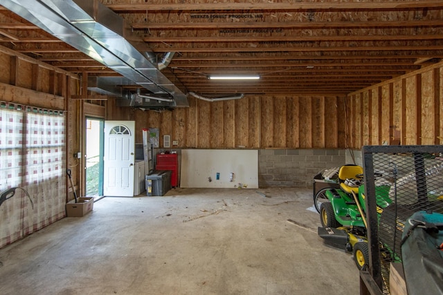 interior space with a garage