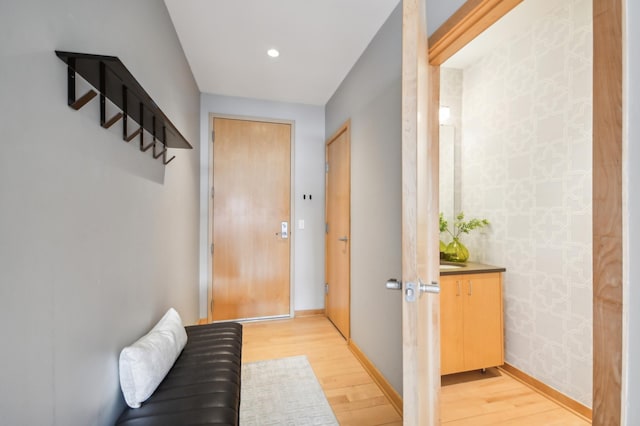 3104 Lake St Unit 202, Minneapolis, MN 55416 - entryway with light wood-style flooring and baseboards