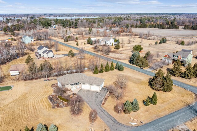 drone / aerial view with a rural view