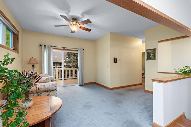 11102 16th St NE, Saint Michael, MN 55376 - living area with a ceiling fan and carpet flooring