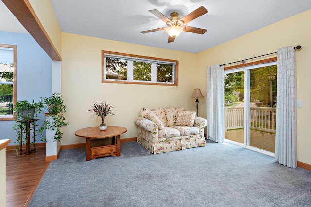11102 16th St NE, Saint Michael, MN 55376 - living area with baseboards and ceiling fan