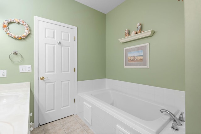 11102 16th St NE, Saint Michael, MN 55376 - full bathroom with vanity, a bath, and tile patterned flooring