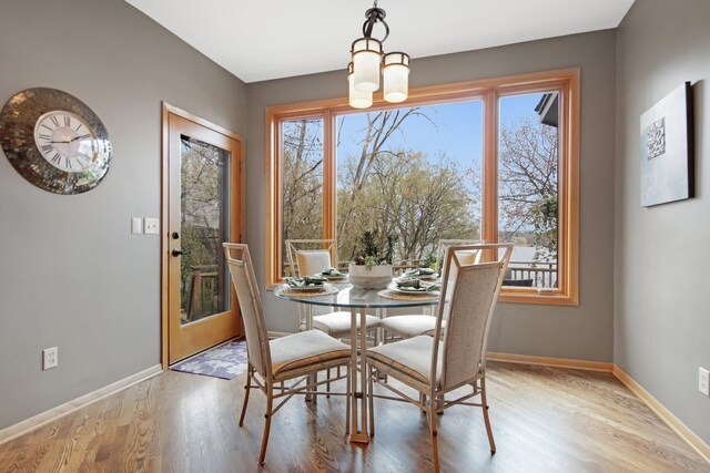 780 Virginia Shores Cir, Excelsior, MN 55331 - dining area featuring baseboards and wood finished floors