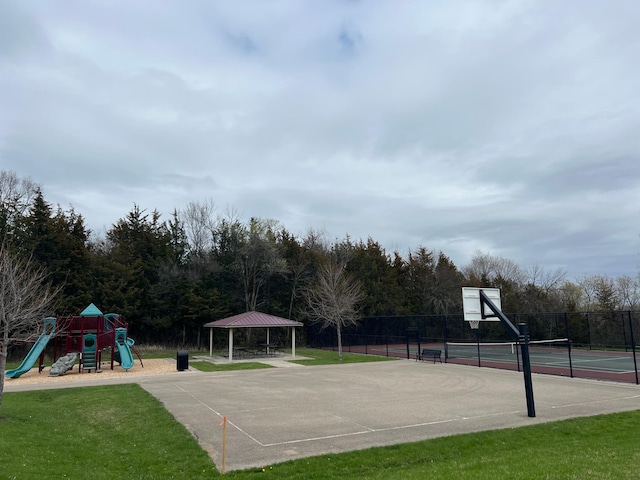 780 Virginia Shores Cir, Excelsior, MN 55331 - view of sport court featuring a tennis court, a gazebo, and community basketball court