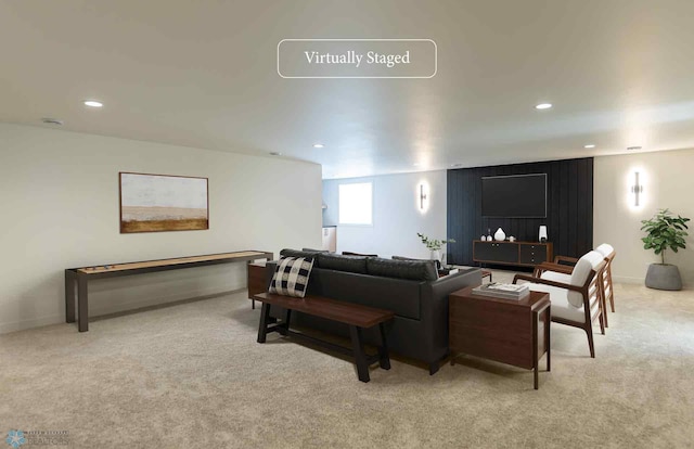 8030 59th St S, Horace, ND 58047 - living area featuring carpet flooring, recessed lighting, and baseboards