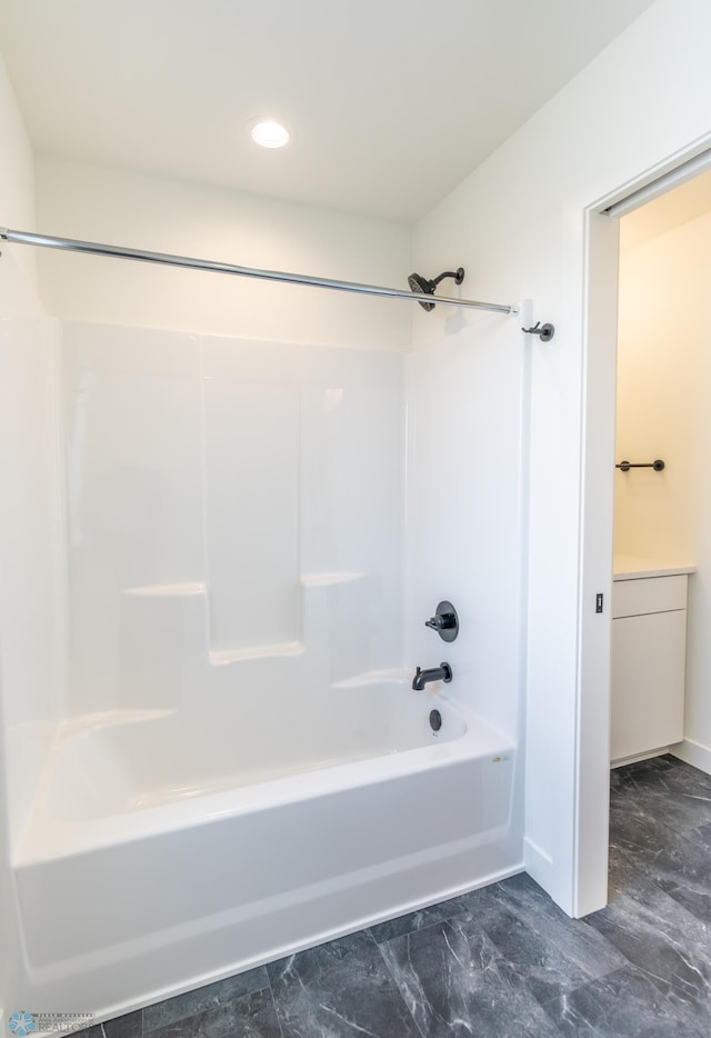 8030 59th St S, Horace, ND 58047 - bathroom with washtub / shower combination, recessed lighting, and baseboards