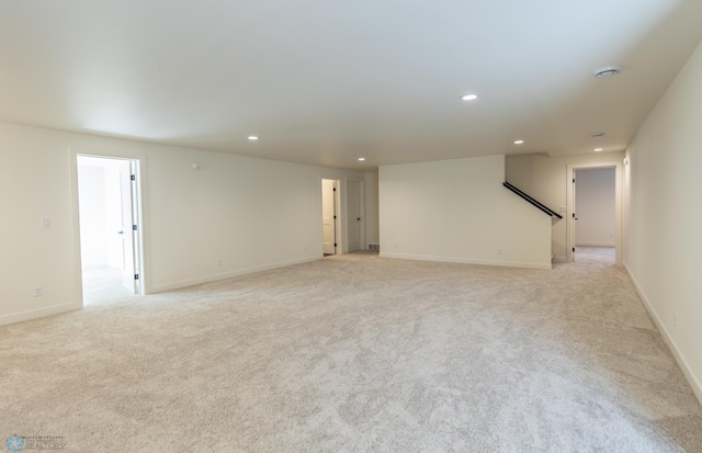 8030 59th St S, Horace, ND 58047 - spare room with recessed lighting, light colored carpet, stairway, and baseboards