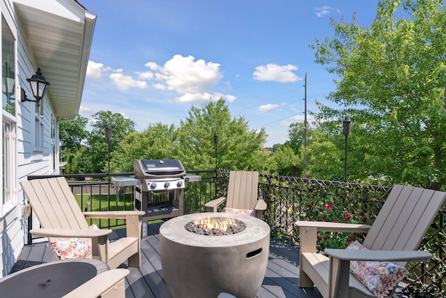 208 Byrondale Ave, Wayzata, MN 55391 - wooden terrace with an outdoor fire pit and grilling area