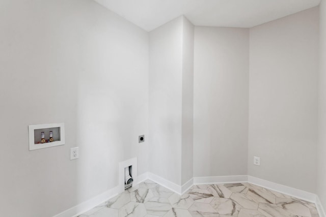 10071 Arrowwood Trl, Woodbury, MN 55129 - washroom with light marble finish flooring, electric dryer hookup, and hookup for a washing machine