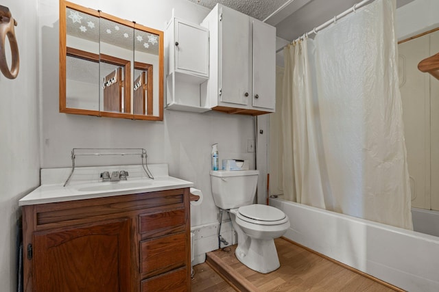 27928 Verdin St NW, Isanti, MN 55040 - full bath with shower / bathtub combination with curtain, wood finished floors, toilet, and vanity