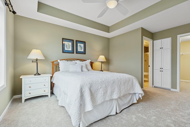 8127 Virginia Pl, Savage, MN 55378 - bedroom with light colored carpet, baseboards, and a ceiling fan