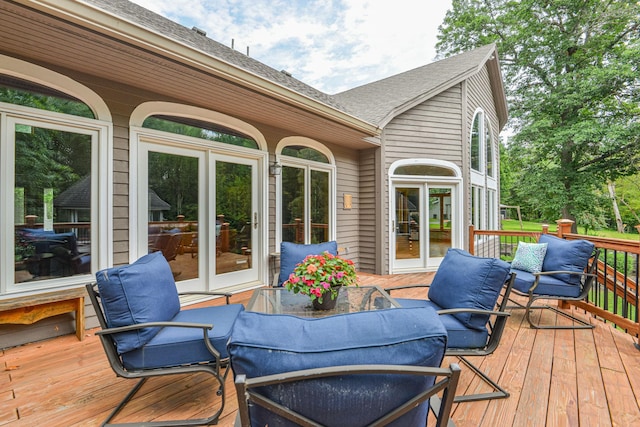10069 Stacy Trl, Chisago City, MN 55013 - deck with outdoor dining space