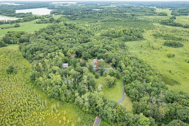 10069 Stacy Trl, Chisago City, MN 55013 - aerial overview of property's location with a heavily wooded area